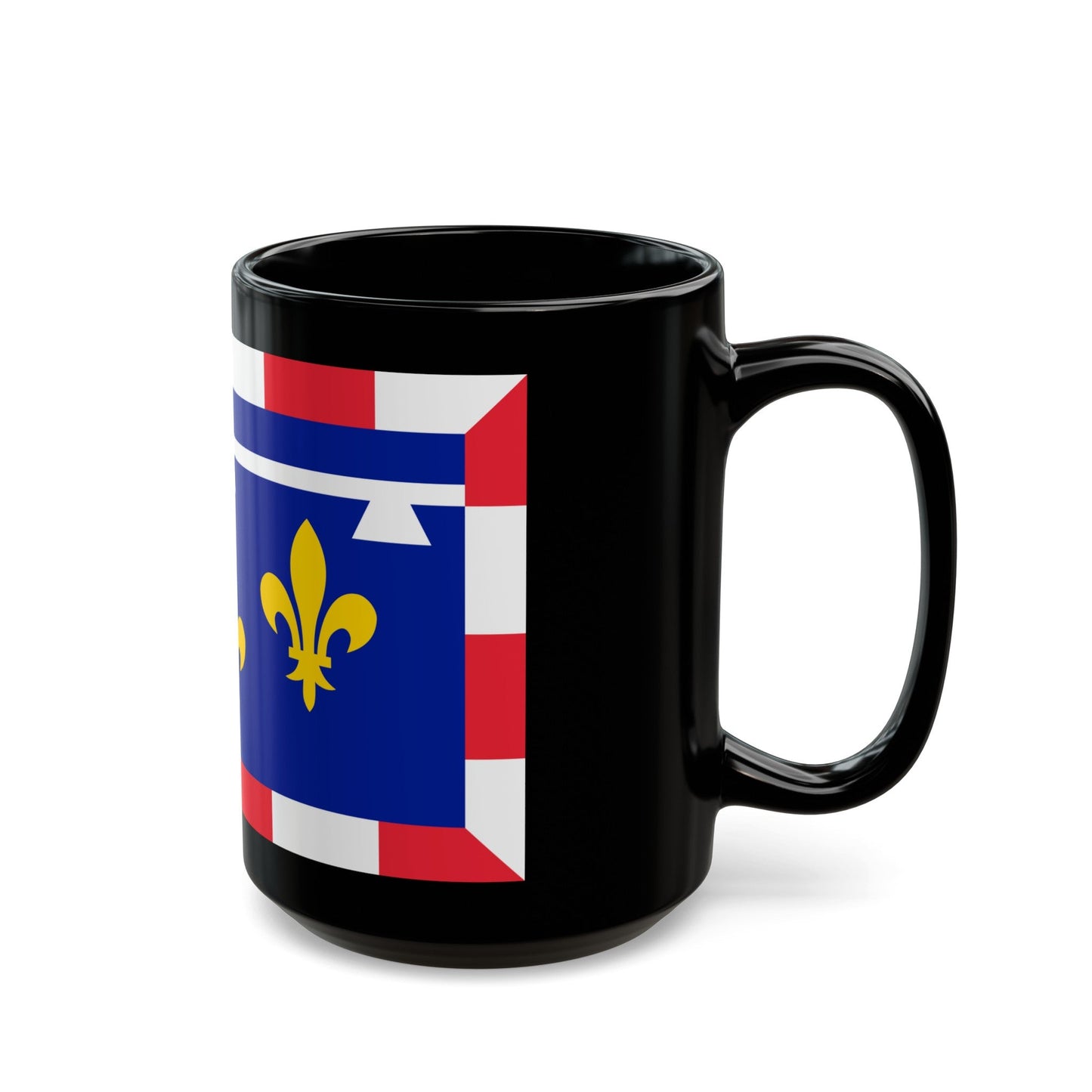 Flag of Centre Val de Loire France 2 - Black Coffee Mug-The Sticker Space