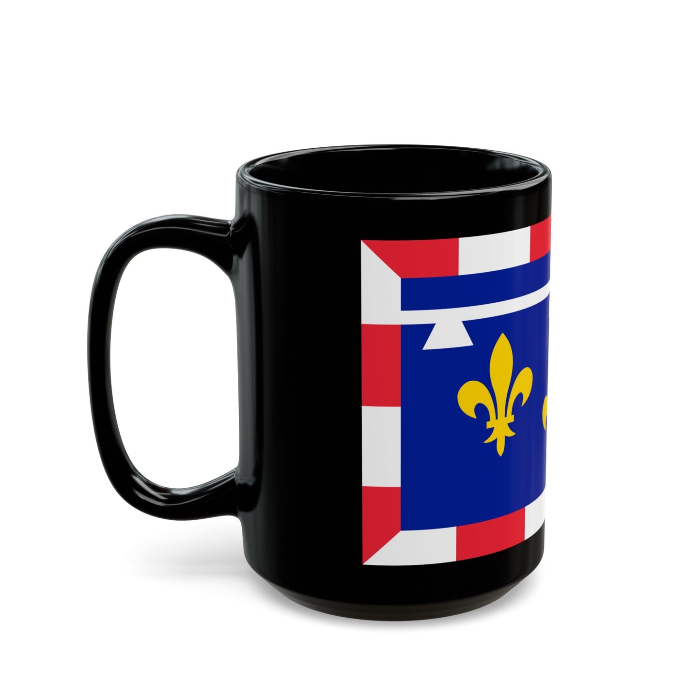 Flag of Centre Val de Loire France 2 - Black Coffee Mug-The Sticker Space