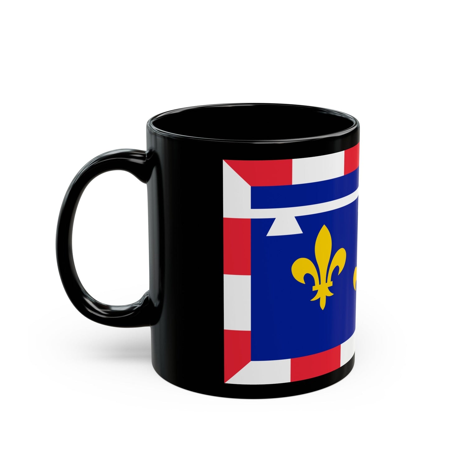 Flag of Centre Val de Loire France 2 - Black Coffee Mug-The Sticker Space