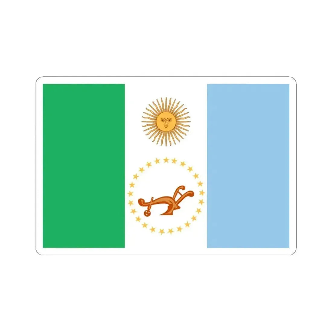 Flag of Chaco Province Argentina - STICKER Vinyl Kiss-Cut Decal 3 Inch White - The Sticker Space
