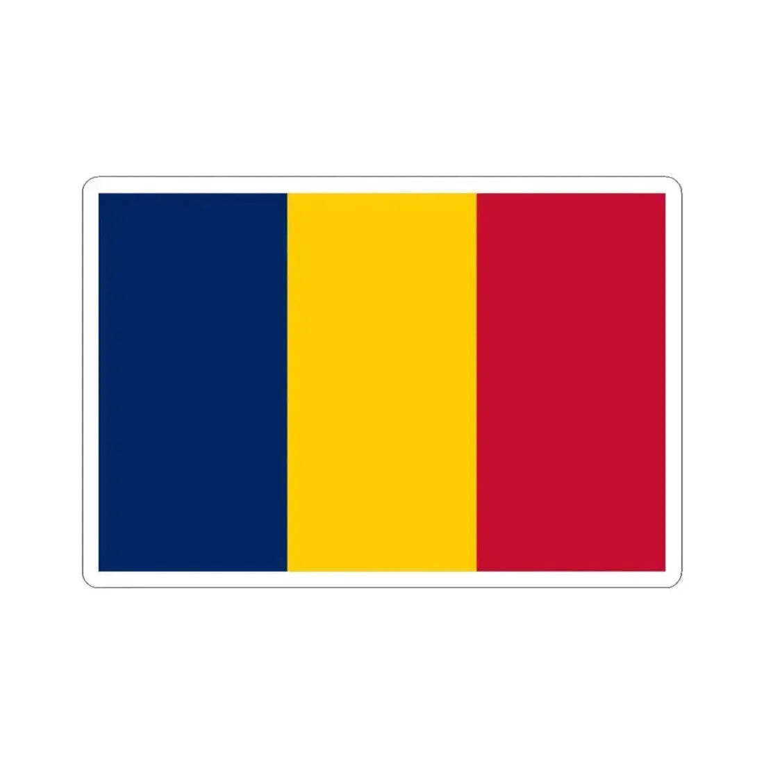 Flag of Chad (Chad) STICKER Vinyl Kiss-Cut Decal 3 Inch White - The Sticker Space
