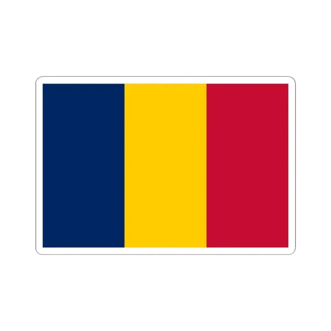 Flag of Chad (Chad) STICKER Vinyl Kiss-Cut Decal 4 Inch White - The Sticker Space