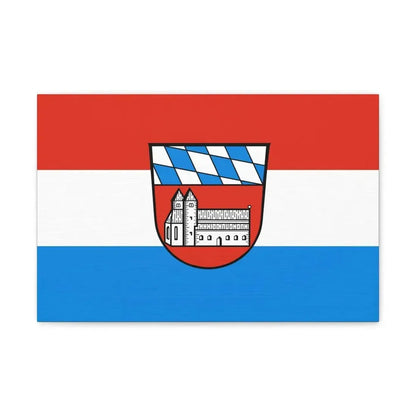 Flag of Cham Germany - Canvas Wall Art 18″ x 12″ 1.25" - The Sticker Space