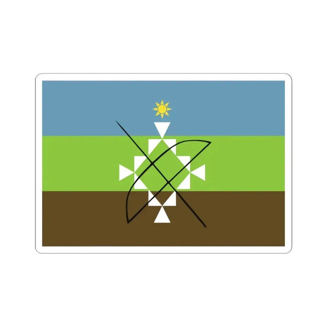Flag of Charagua Iyambae Bolivia (Bolivia) STICKER Vinyl Kiss-Cut Decal 3 Inch White - The Sticker Space