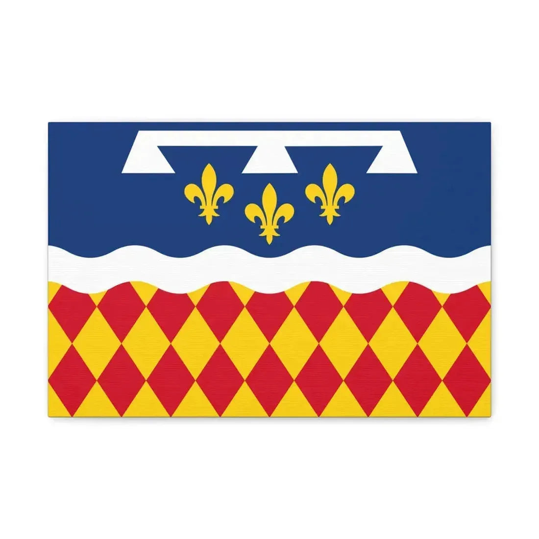 Flag of Charente France 2 - Canvas Wall Art 18″ x 12″ 1.25" - The Sticker Space