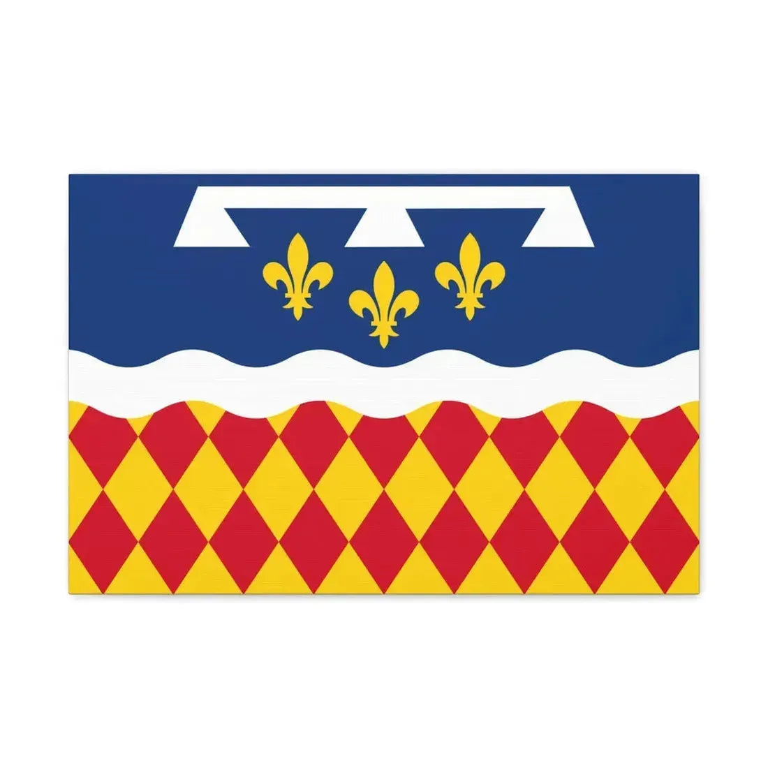 Flag of Charente France 2 - Canvas Wall Art 24″ x 16″ 1.25" - The Sticker Space