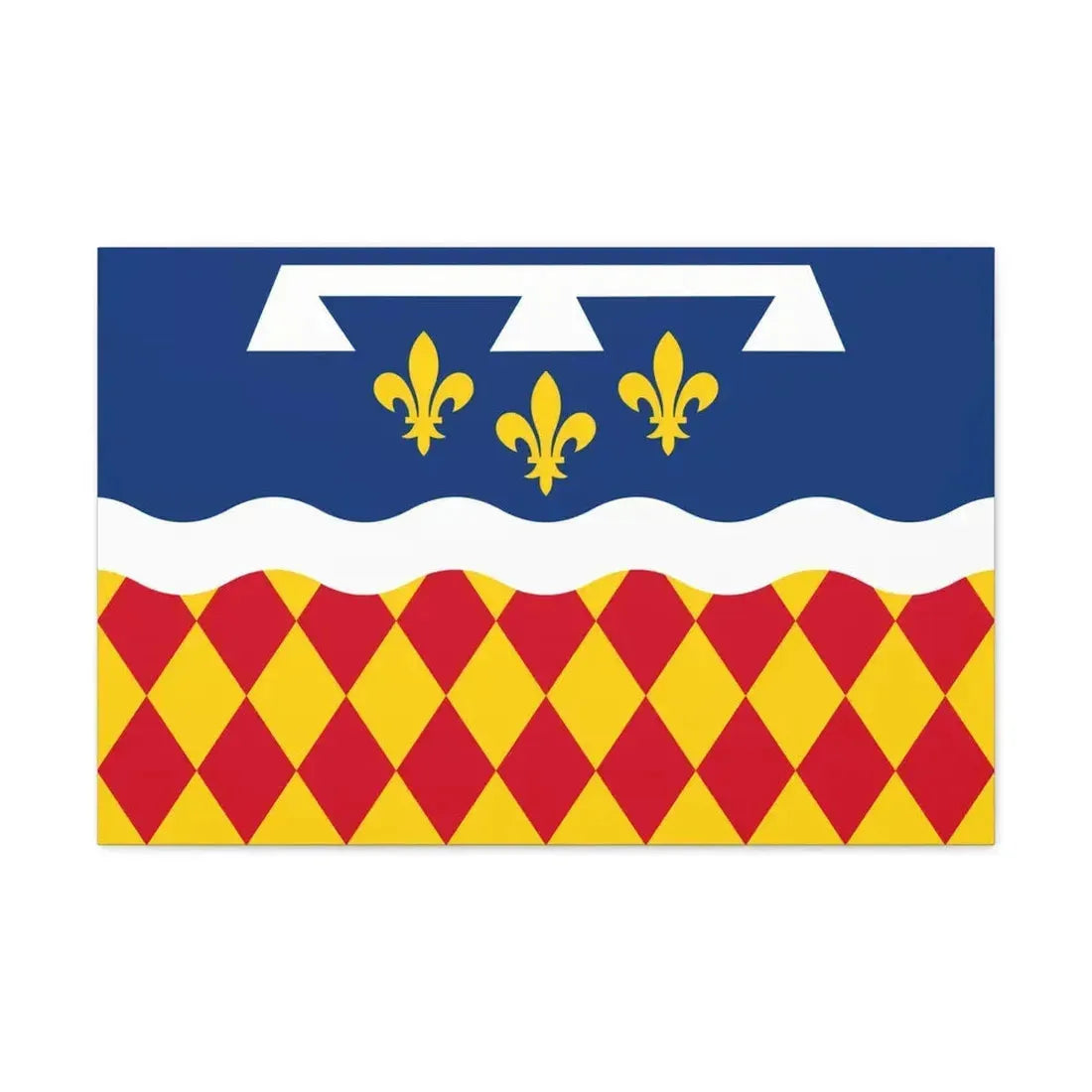 Flag of Charente France 2 - Canvas Wall Art 30" x 20" 1.25" - The Sticker Space