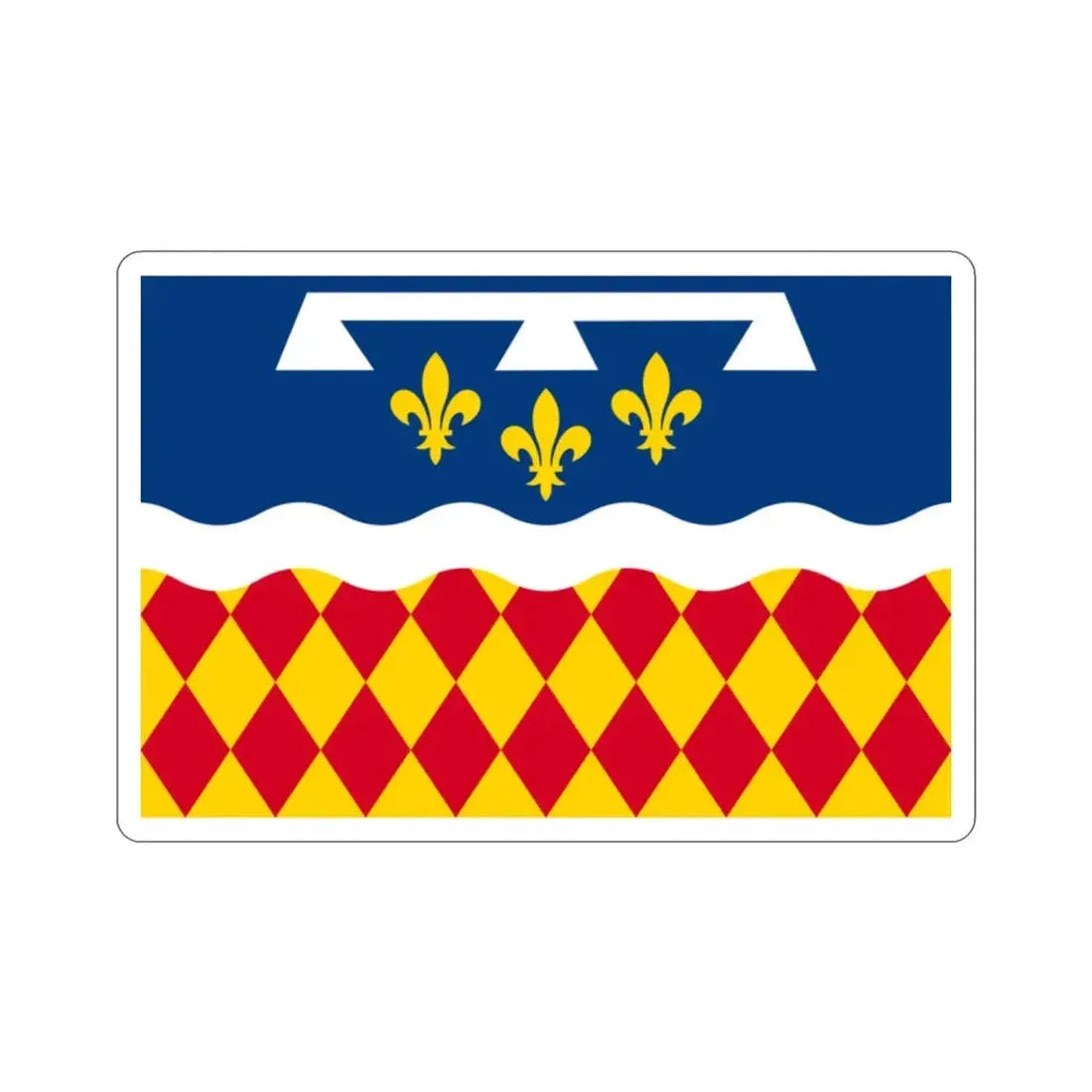 Flag of Charente France 2 STICKER Vinyl Die-Cut Decal - The Sticker Space
