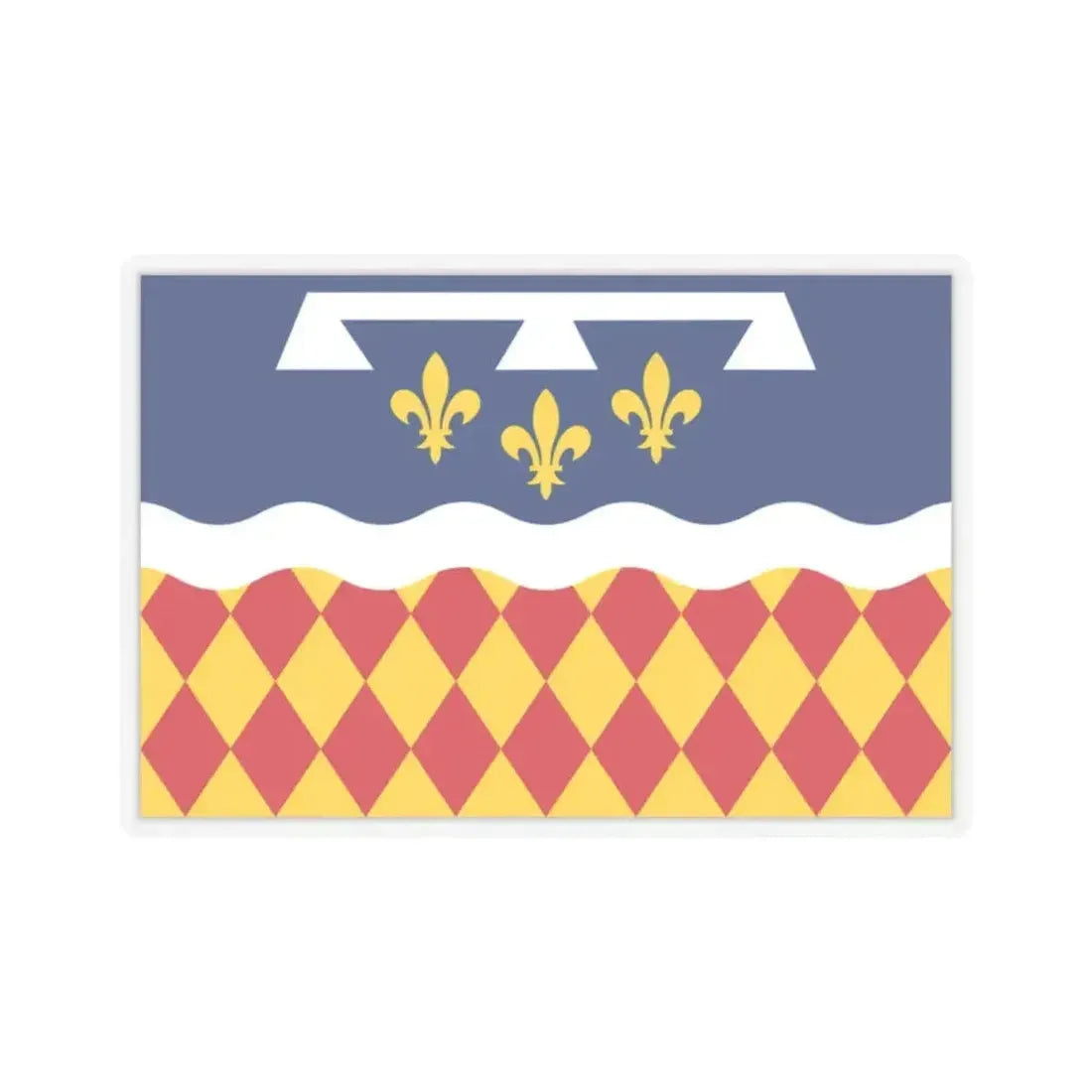 Flag of Charente France 2 - STICKER Vinyl Kiss-Cut Decal 2 Inch Transparent - The Sticker Space