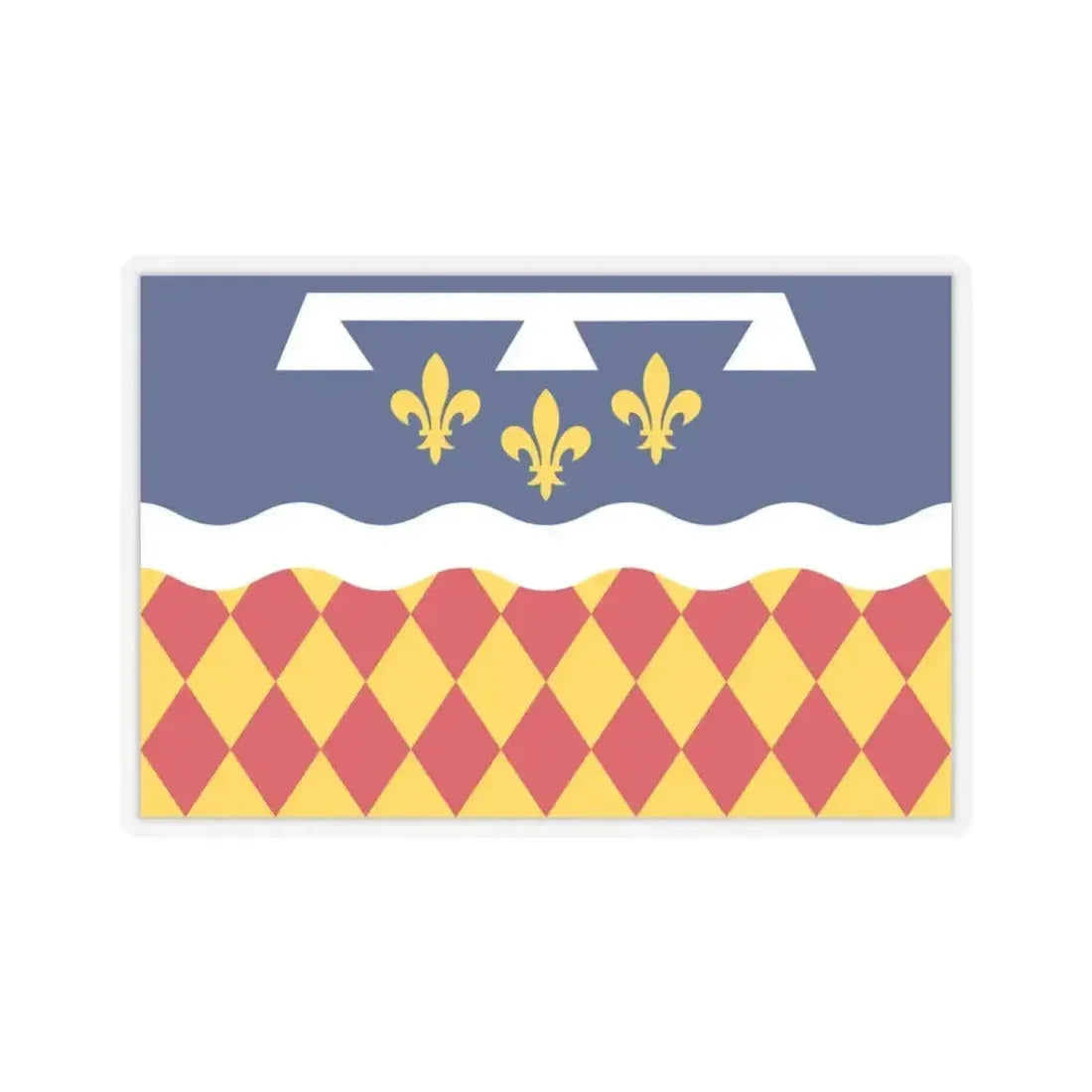 Flag of Charente France 2 - STICKER Vinyl Kiss-Cut Decal 3 Inch Transparent - The Sticker Space
