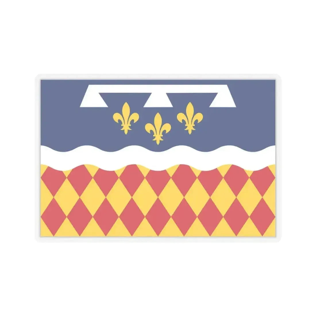 Flag of Charente France 2 - STICKER Vinyl Kiss-Cut Decal 4 Inch Transparent - The Sticker Space