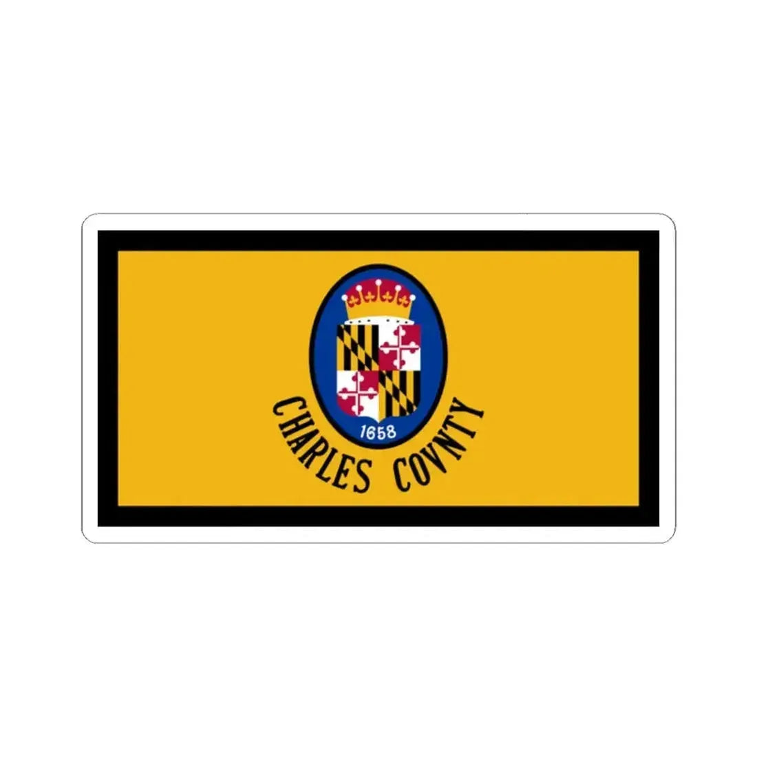 Flag of Charles County Maryland (United States) STICKER Vinyl Kiss-Cut Decal 2 Inch White - The Sticker Space