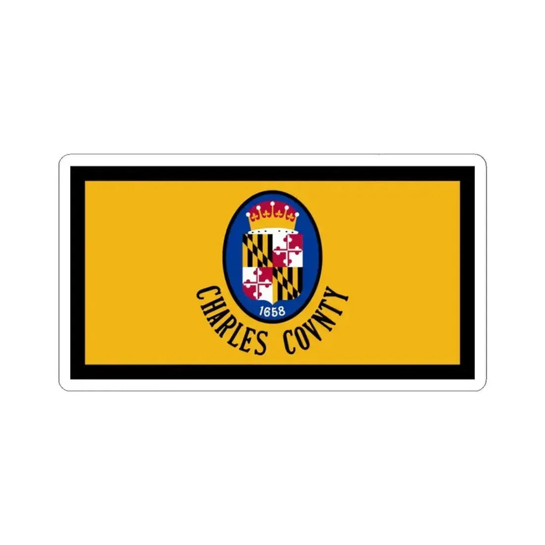 Flag of Charles County Maryland (United States) STICKER Vinyl Kiss-Cut Decal 3 Inch White - The Sticker Space