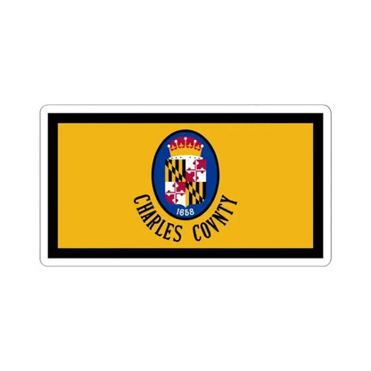 Flag of Charles County Maryland (United States) STICKER Vinyl Kiss-Cut Decal 3 Inch White - The Sticker Space
