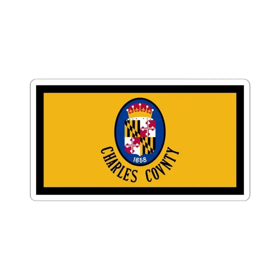 Flag of Charles County Maryland (United States) STICKER Vinyl Kiss-Cut Decal 4 Inch White - The Sticker Space