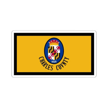 Flag of Charles County Maryland (United States) STICKER Vinyl Kiss-Cut Decal 4 Inch White - The Sticker Space