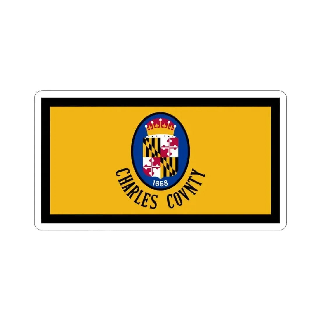 Flag of Charles County Maryland (United States) STICKER Vinyl Kiss-Cut Decal 6 Inch White - The Sticker Space
