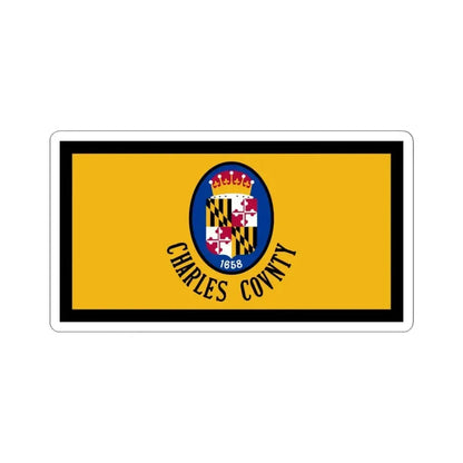 Flag of Charles County Maryland (United States) STICKER Vinyl Kiss-Cut Decal 6 Inch White - The Sticker Space