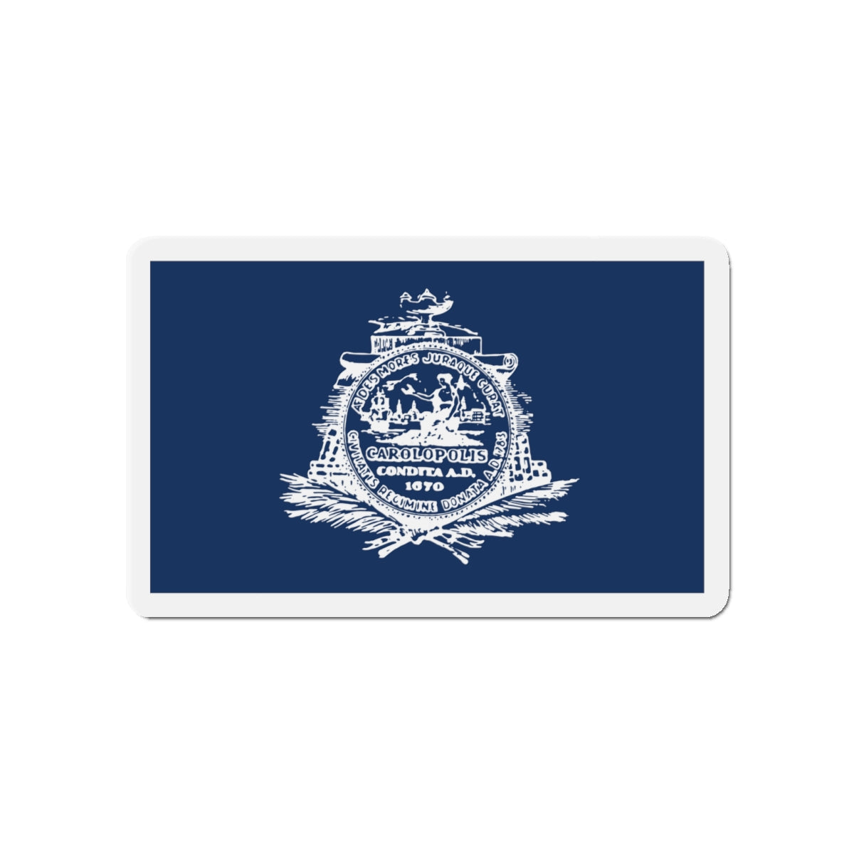 Flag of Charleston South Carolina - Die-Cut Magnet-4" x 4"-The Sticker Space