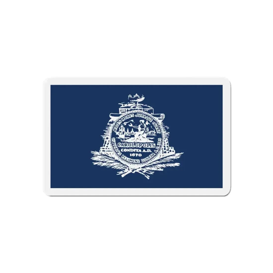 Flag of Charleston South Carolina - Refrigerator Magnet 6 Inch - The Sticker Space