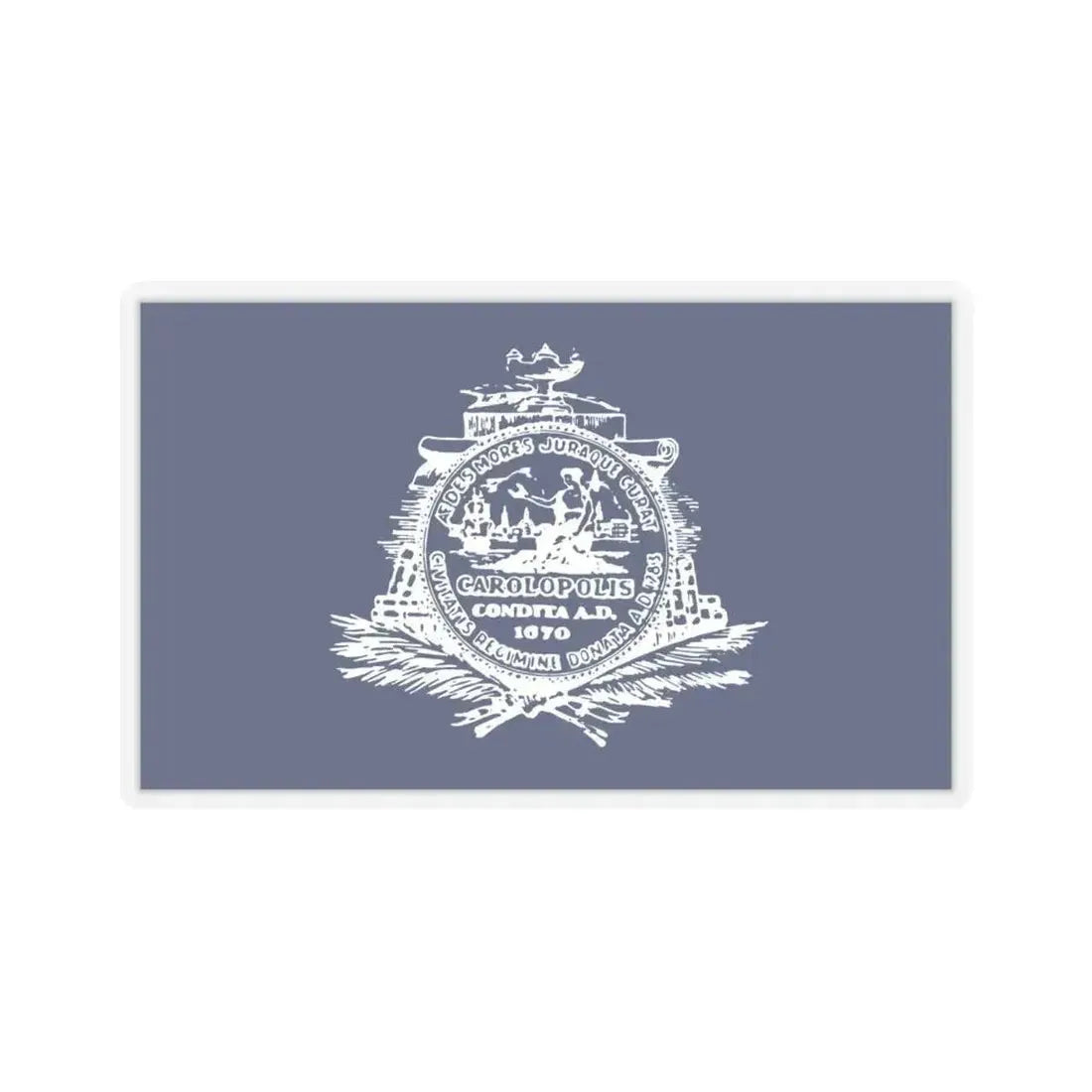 Flag of Charleston, South Carolina - STICKER Vinyl Kiss-Cut Decal 6 Inch Transparent - The Sticker Space