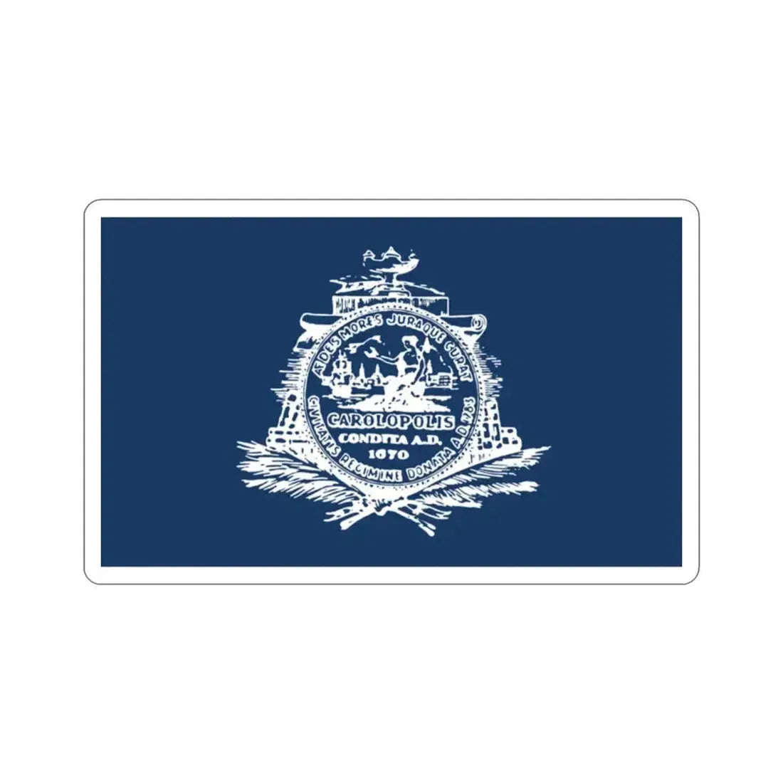 Flag of Charleston South Carolina USA STICKER Vinyl Die-Cut Decal 2 Inch - The Sticker Space
