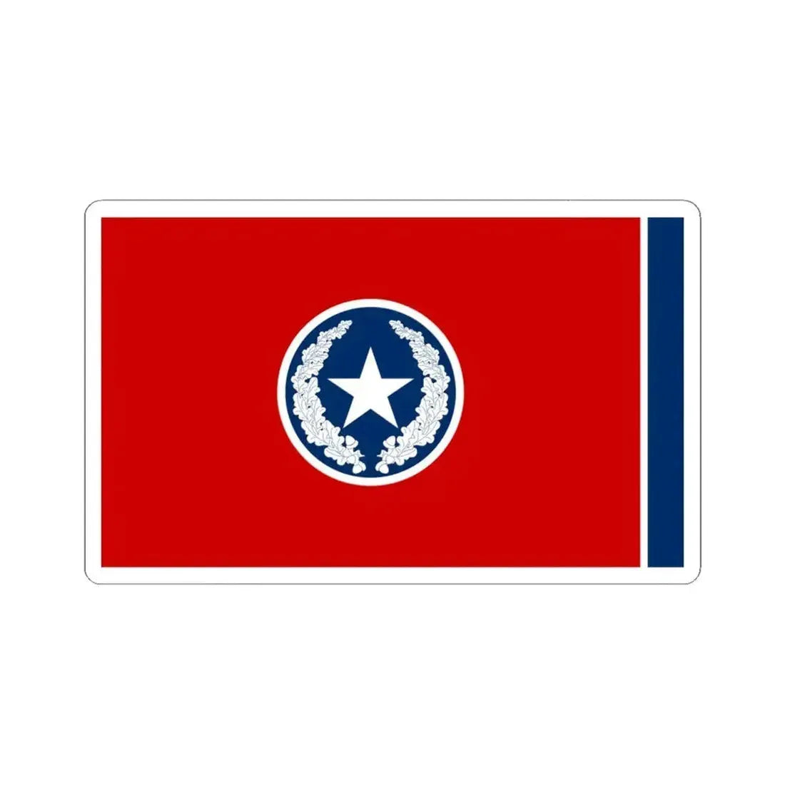 Flag of Chattanooga Tennessee 1923-2012 (United States) STICKER Vinyl Kiss-Cut Decal 4 Inch White - The Sticker Space
