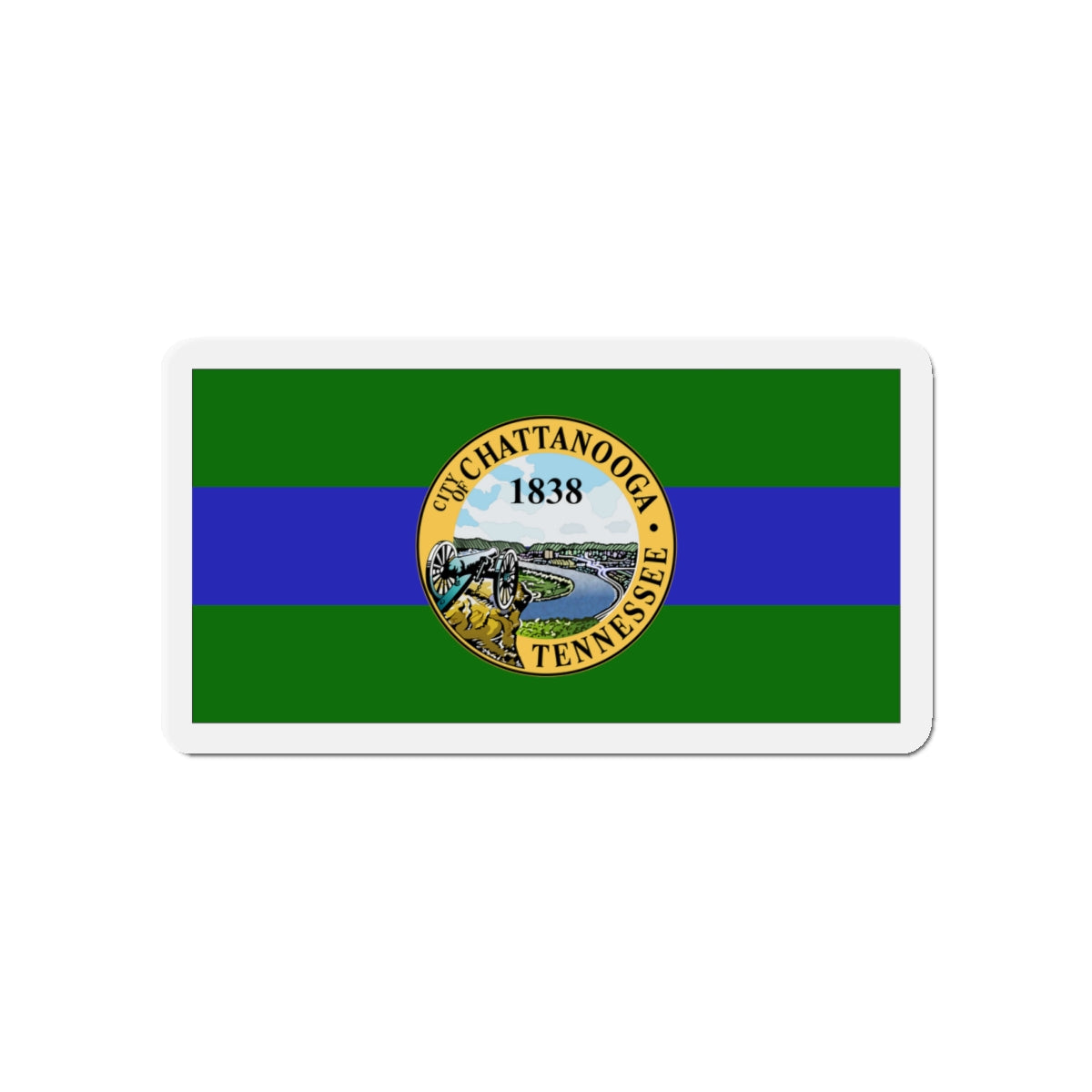 Flag of Chattanooga Tennessee - Die-Cut Magnet-4" x 4"-The Sticker Space