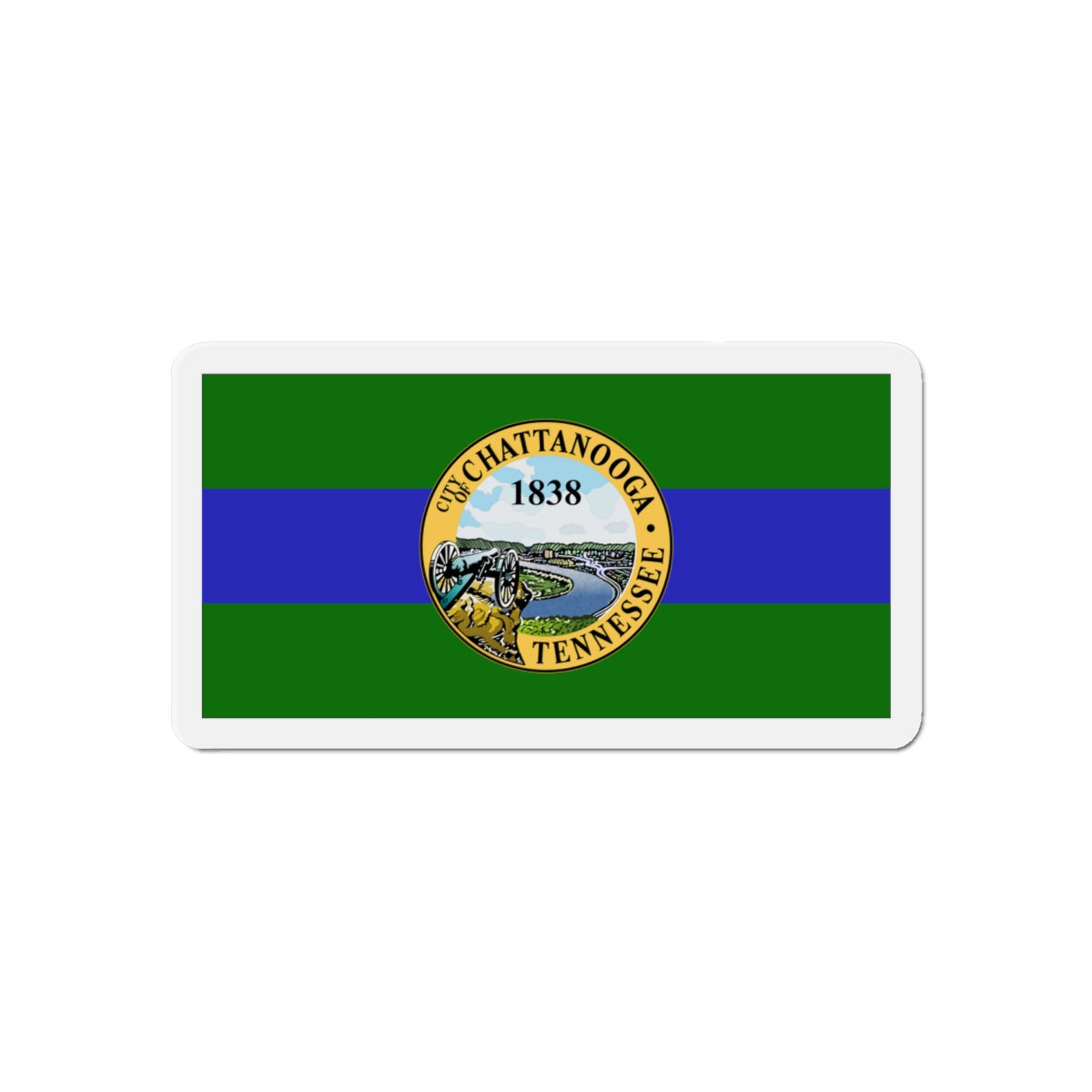 Flag of Chattanooga Tennessee - Die-Cut Magnet-6 × 6"-The Sticker Space