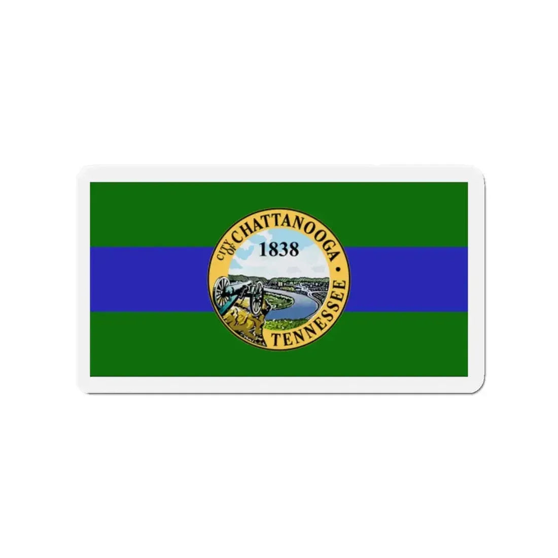 Flag of Chattanooga Tennessee - Refrigerator Magnet 2 Inch - The Sticker Space