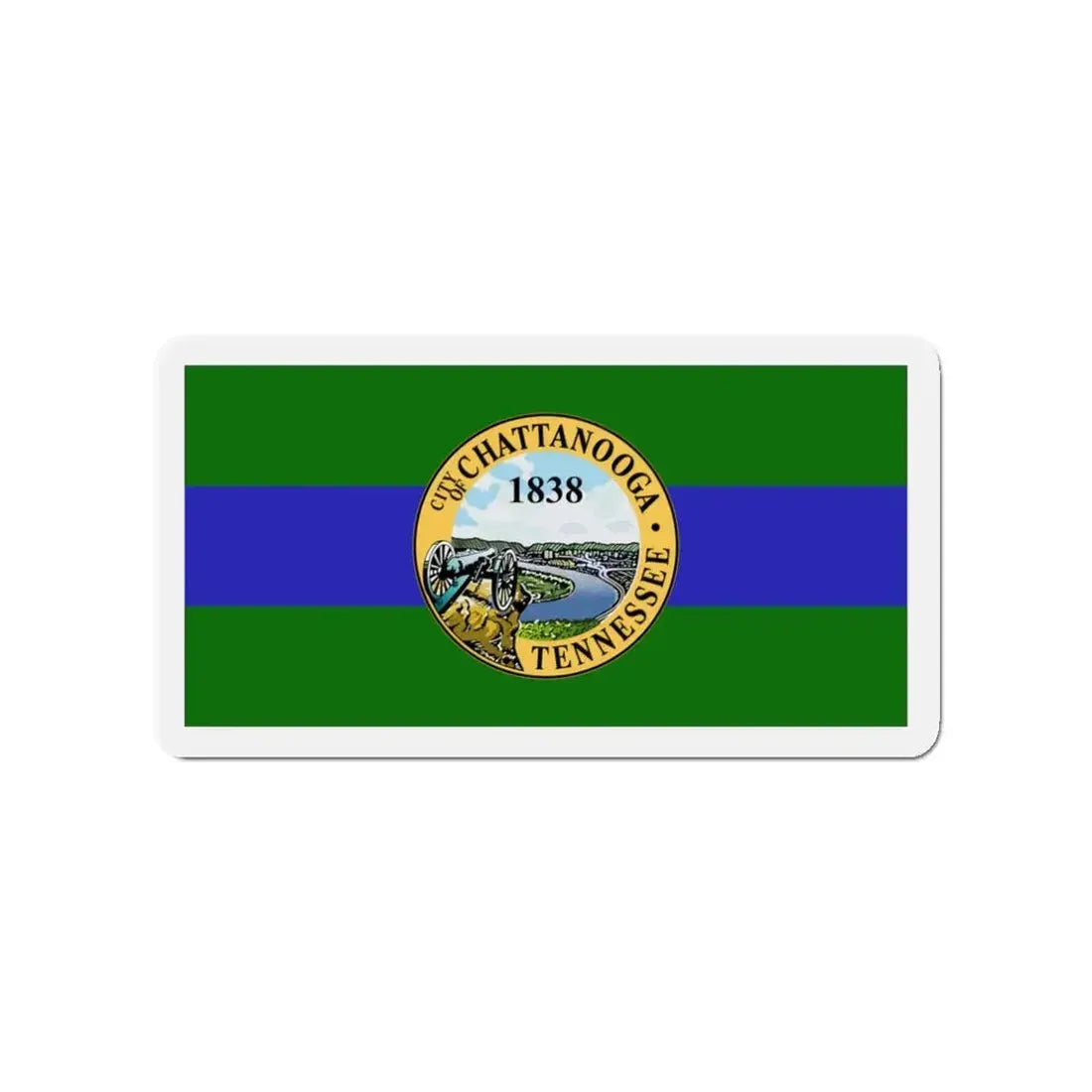 Flag of Chattanooga Tennessee - Refrigerator Magnet 3 Inch - The Sticker Space