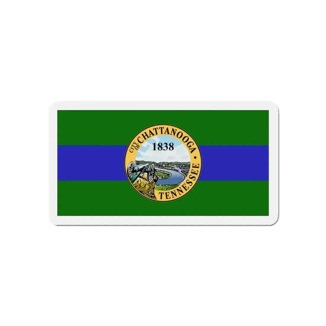 Flag of Chattanooga Tennessee - Refrigerator Magnet 4 Inch - The Sticker Space