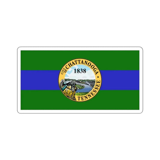 Flag of Chattanooga, Tennessee - STICKER Vinyl Kiss-Cut Decal 2 Inch White - The Sticker Space