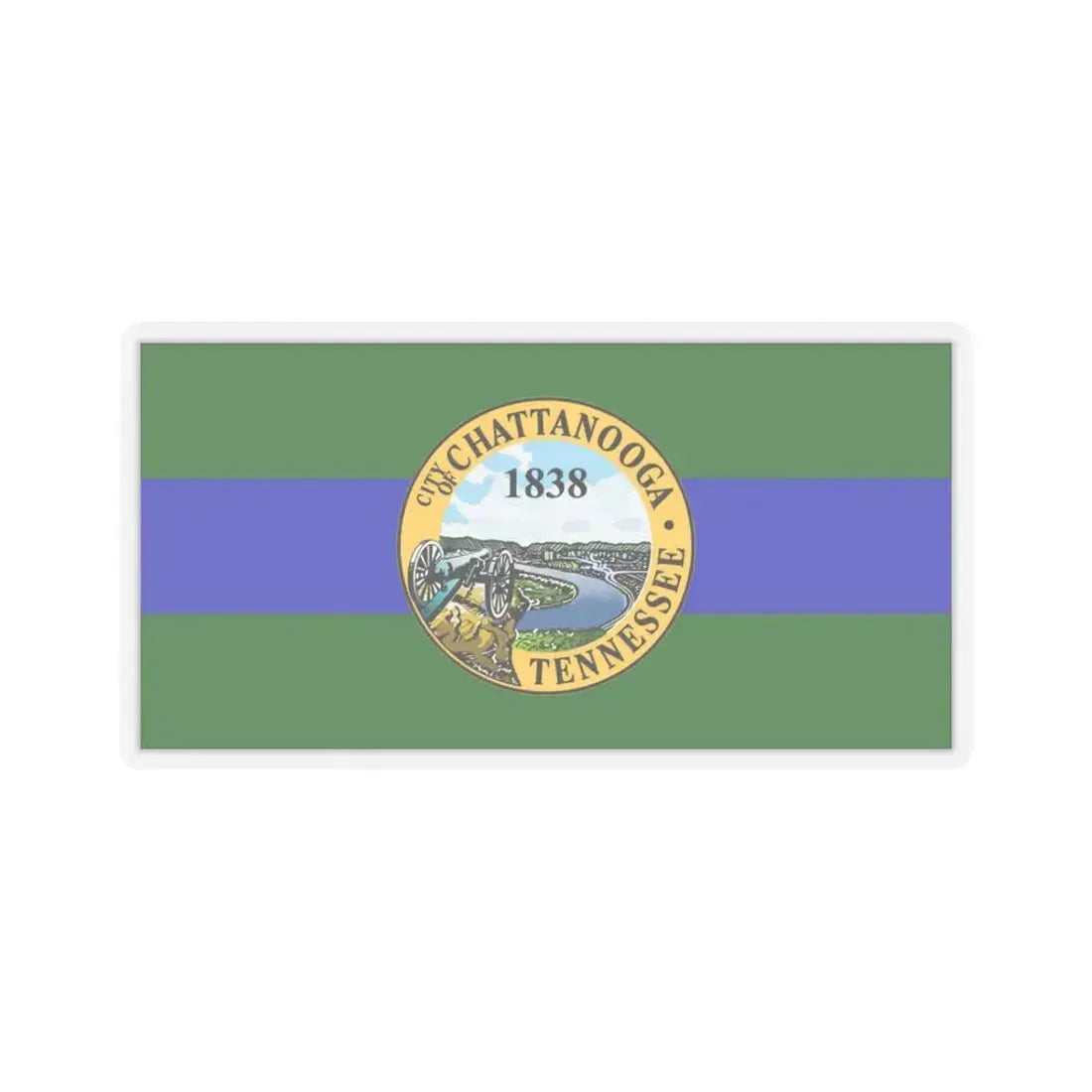 Flag of Chattanooga, Tennessee - STICKER Vinyl Kiss-Cut Decal 3 Inch Transparent - The Sticker Space