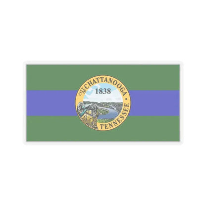 Flag of Chattanooga, Tennessee - STICKER Vinyl Kiss-Cut Decal 4 Inch Transparent - The Sticker Space