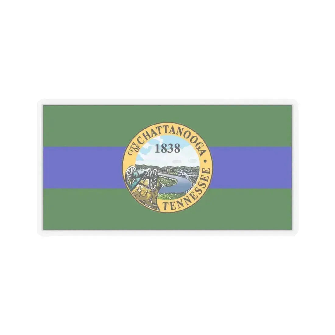 Flag of Chattanooga, Tennessee - STICKER Vinyl Kiss-Cut Decal 6 Inch Transparent - The Sticker Space
