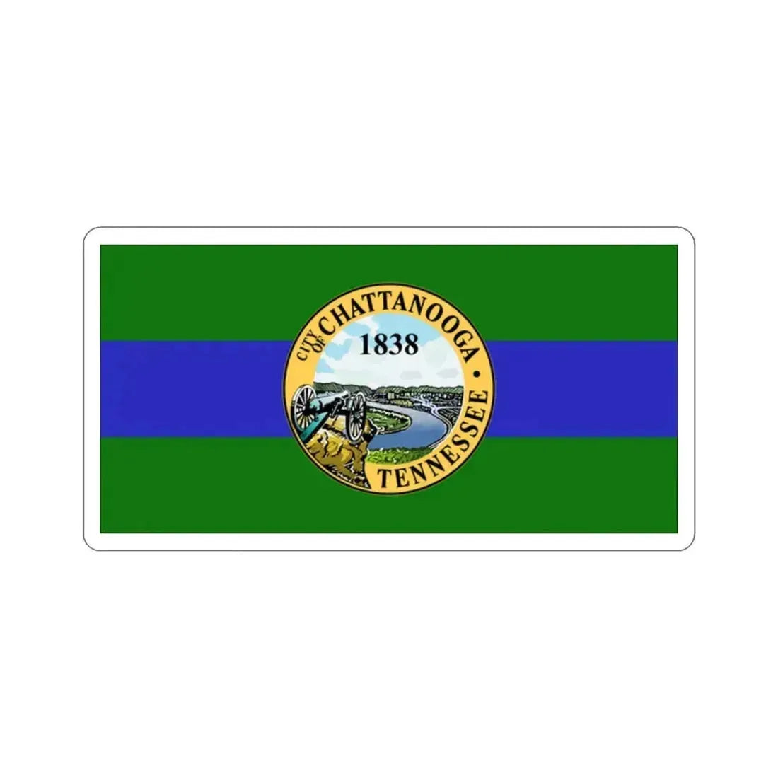 Flag of Chattanooga Tennessee USA STICKER Vinyl Die-Cut Decal 2 Inch - The Sticker Space