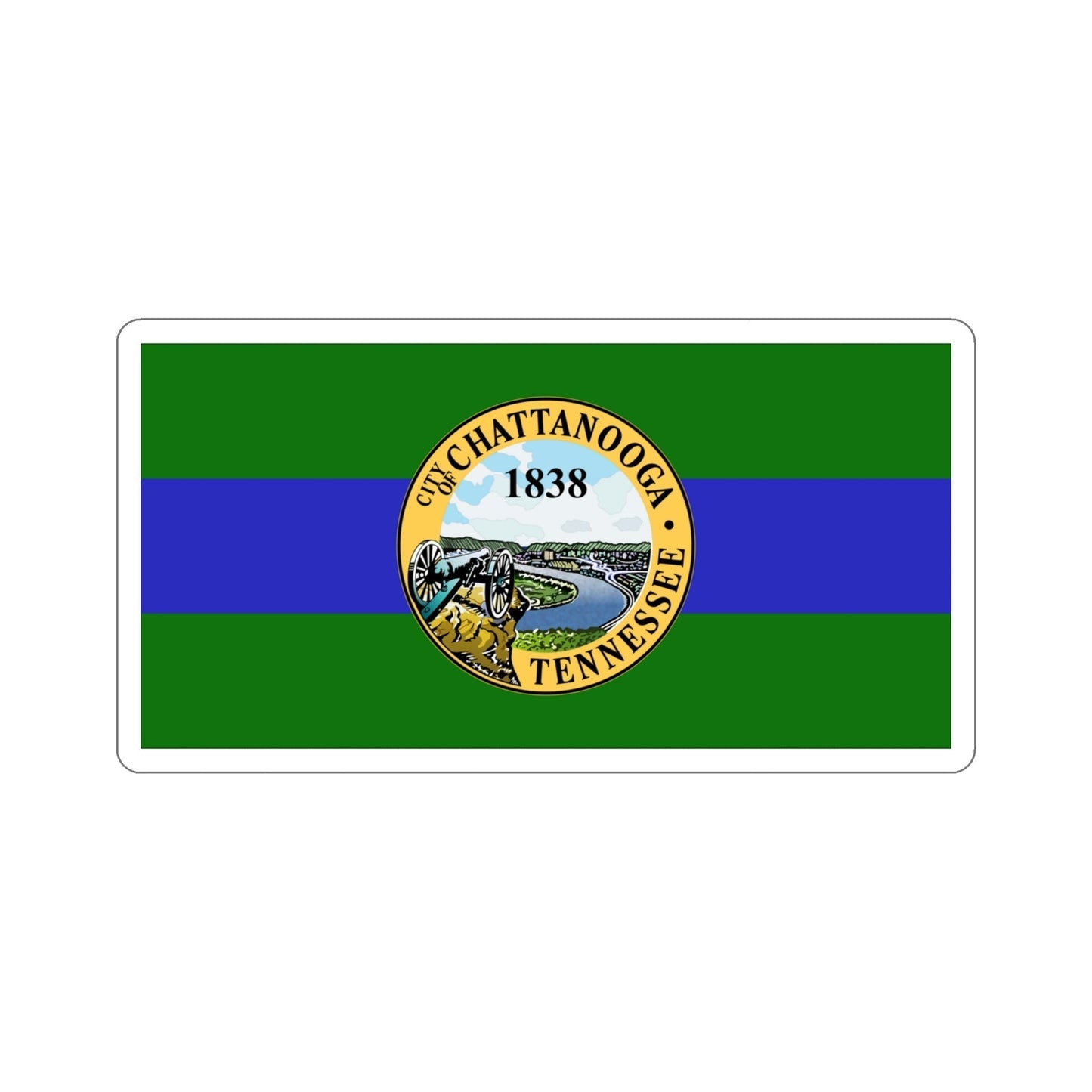 Flag of Chattanooga Tennessee USA STICKER Vinyl Die-Cut Decal-4 Inch-The Sticker Space