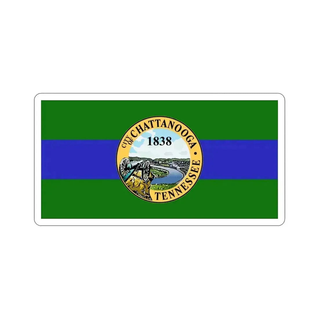 Flag of Chattanooga Tennessee USA STICKER Vinyl Die-Cut Decal 4 Inch - The Sticker Space