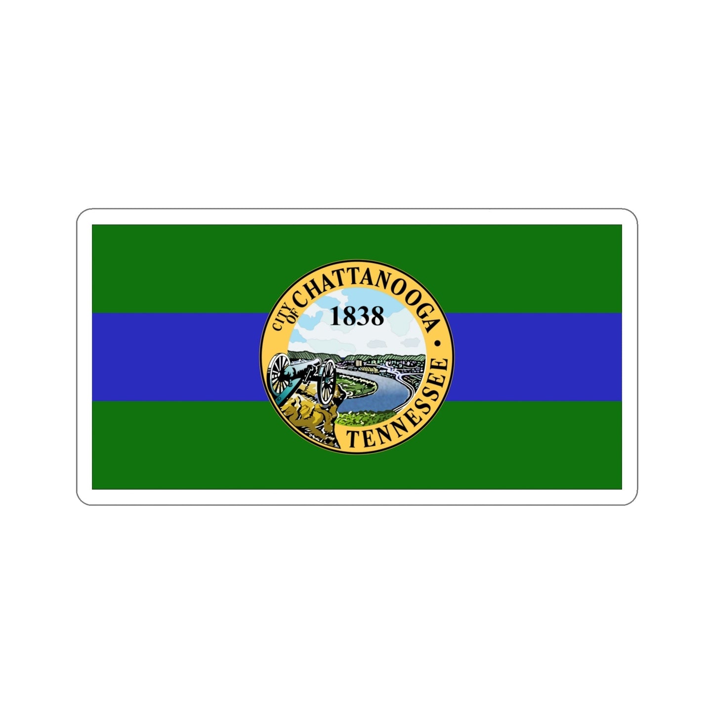 Flag of Chattanooga Tennessee USA STICKER Vinyl Die-Cut Decal-5 Inch-The Sticker Space