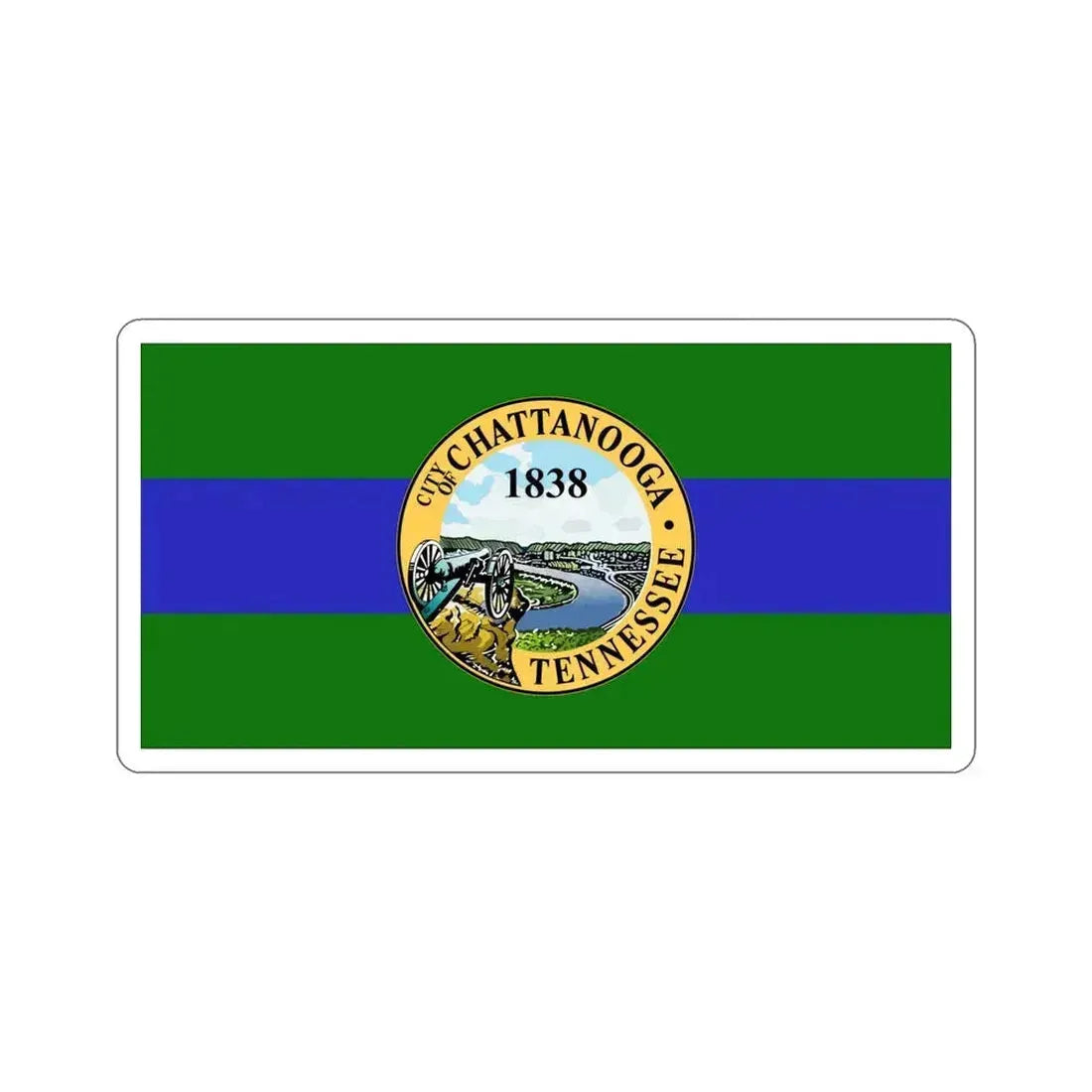 Flag of Chattanooga Tennessee USA STICKER Vinyl Die-Cut Decal 5 Inch - The Sticker Space