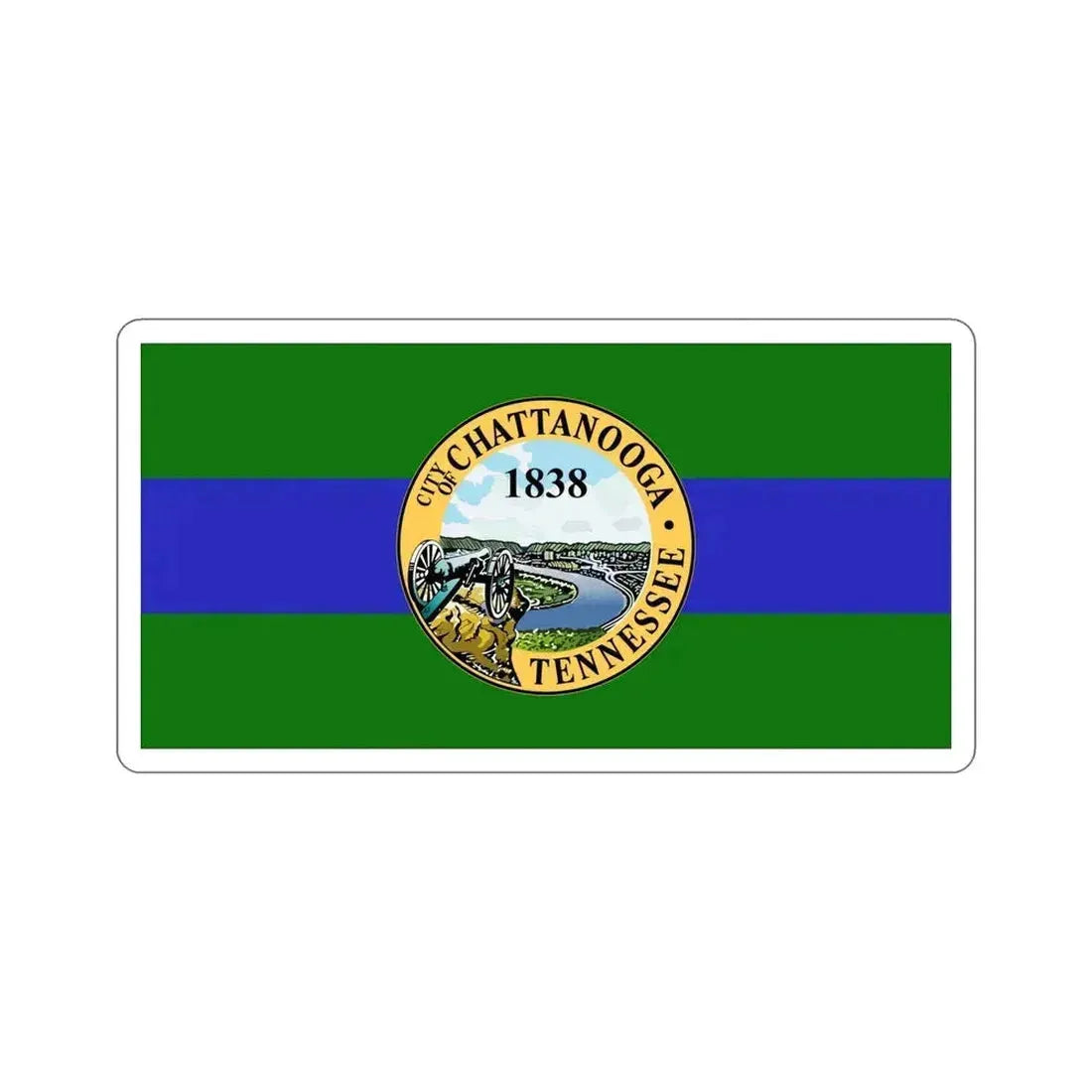 Flag of Chattanooga Tennessee USA STICKER Vinyl Die-Cut Decal 6 Inch - The Sticker Space