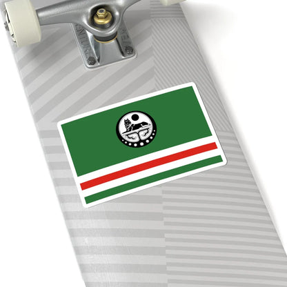 Flag of Chechen Republic of Ichkeria with Coat of Arms (Russia) STICKER Vinyl Kiss-Cut Decal - The Sticker Space