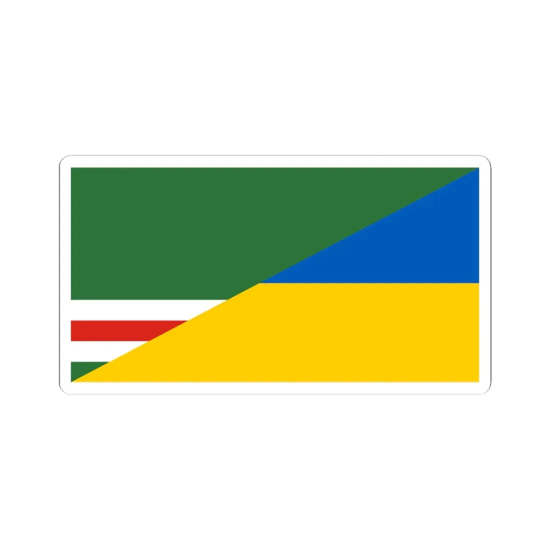 Flag of Chechnya and Ukraine Old (Ukraine) STICKER Vinyl Kiss-Cut Decal 3 Inch White - The Sticker Space