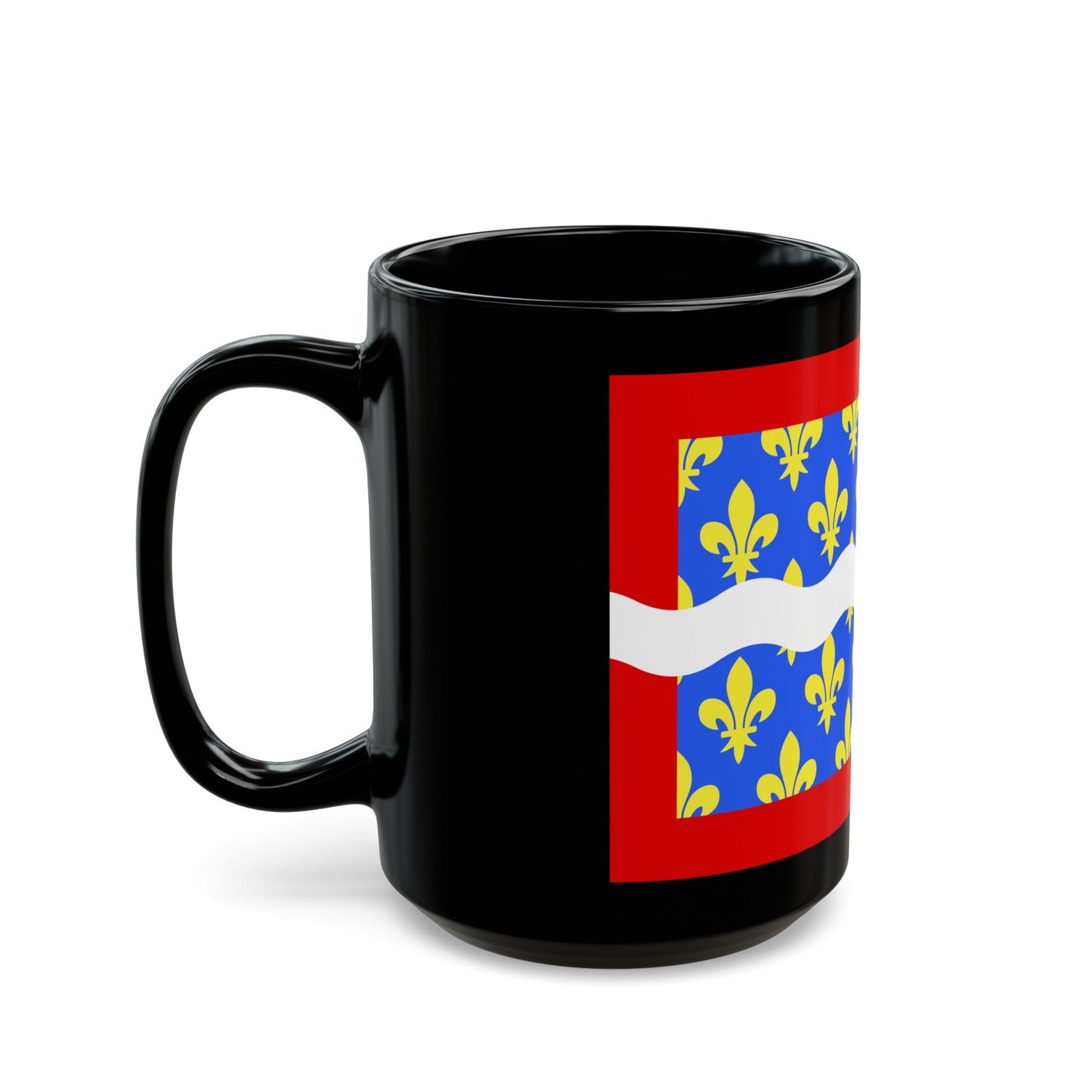 Flag of Cher France - Black Coffee Mug-The Sticker Space