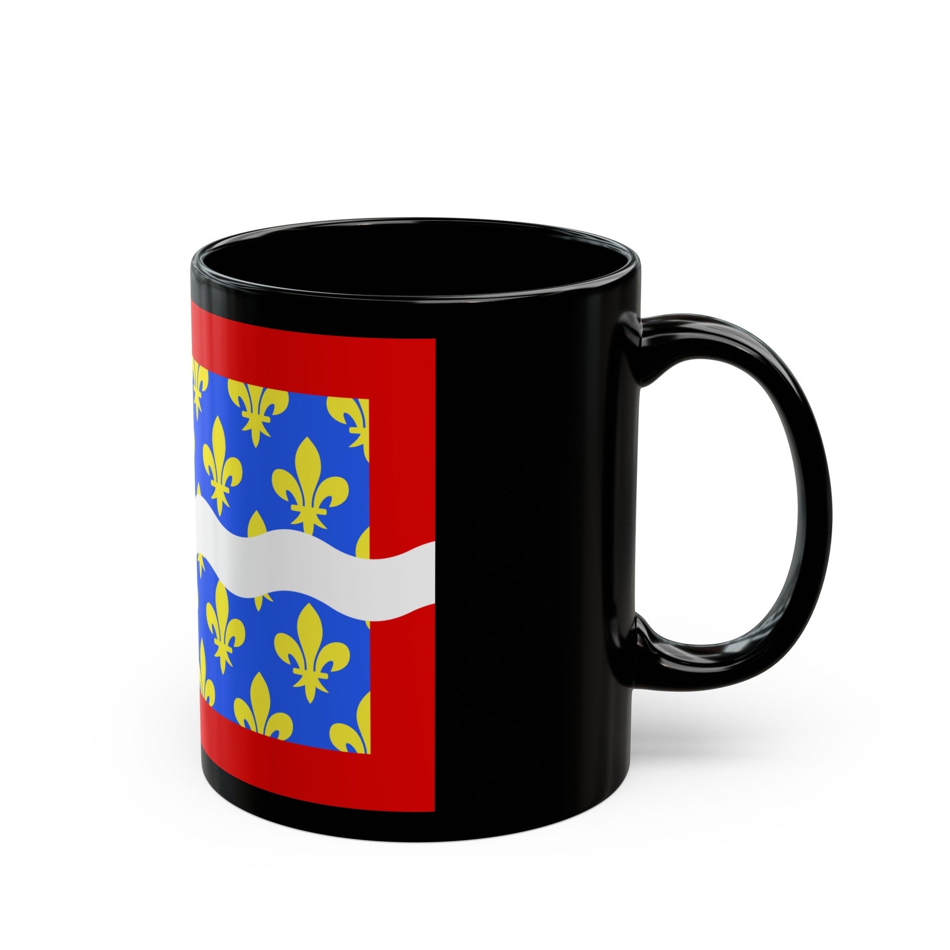 Flag of Cher France - Black Coffee Mug-The Sticker Space