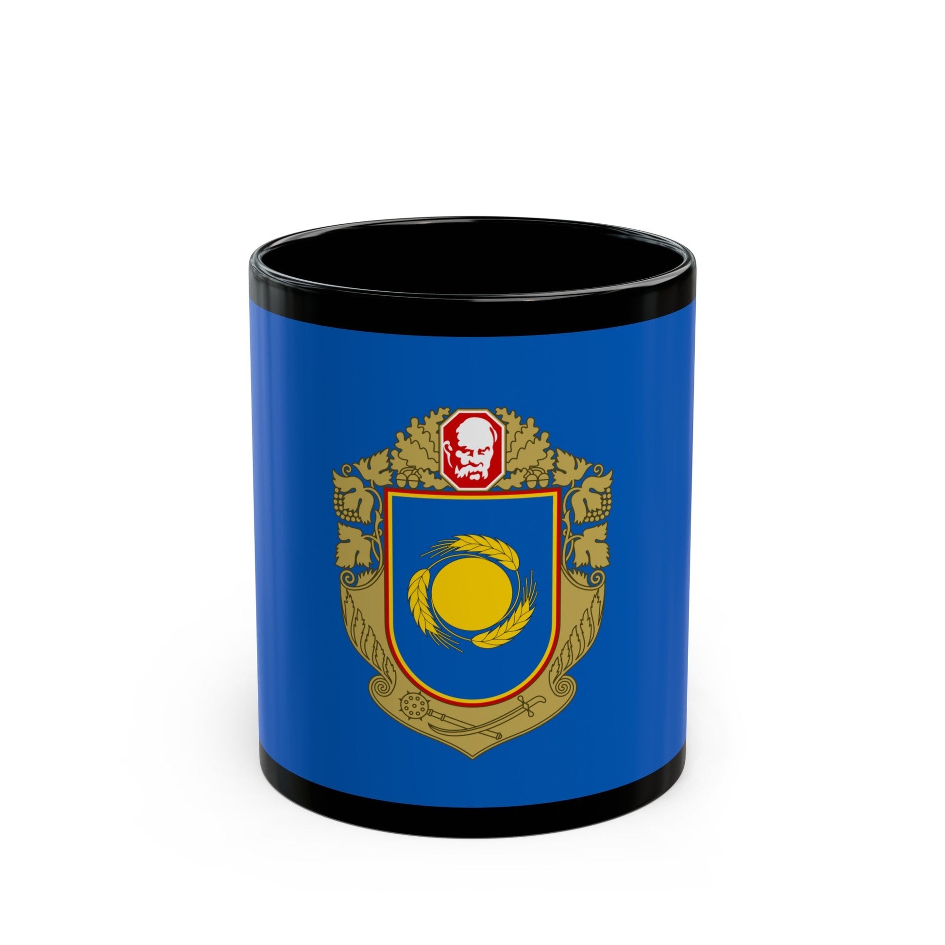 Flag of Cherkasy Oblast Ukraine - Black Coffee Mug-11oz-The Sticker Space