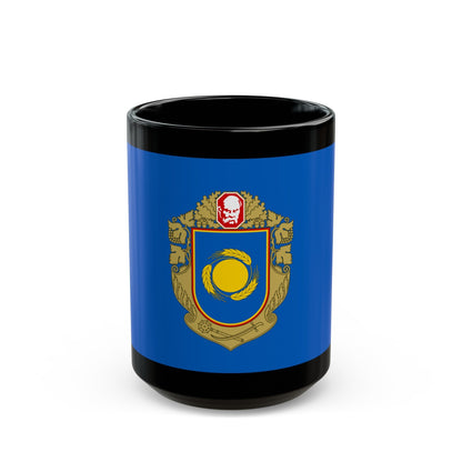 Flag of Cherkasy Oblast Ukraine - Black Coffee Mug-15oz-The Sticker Space