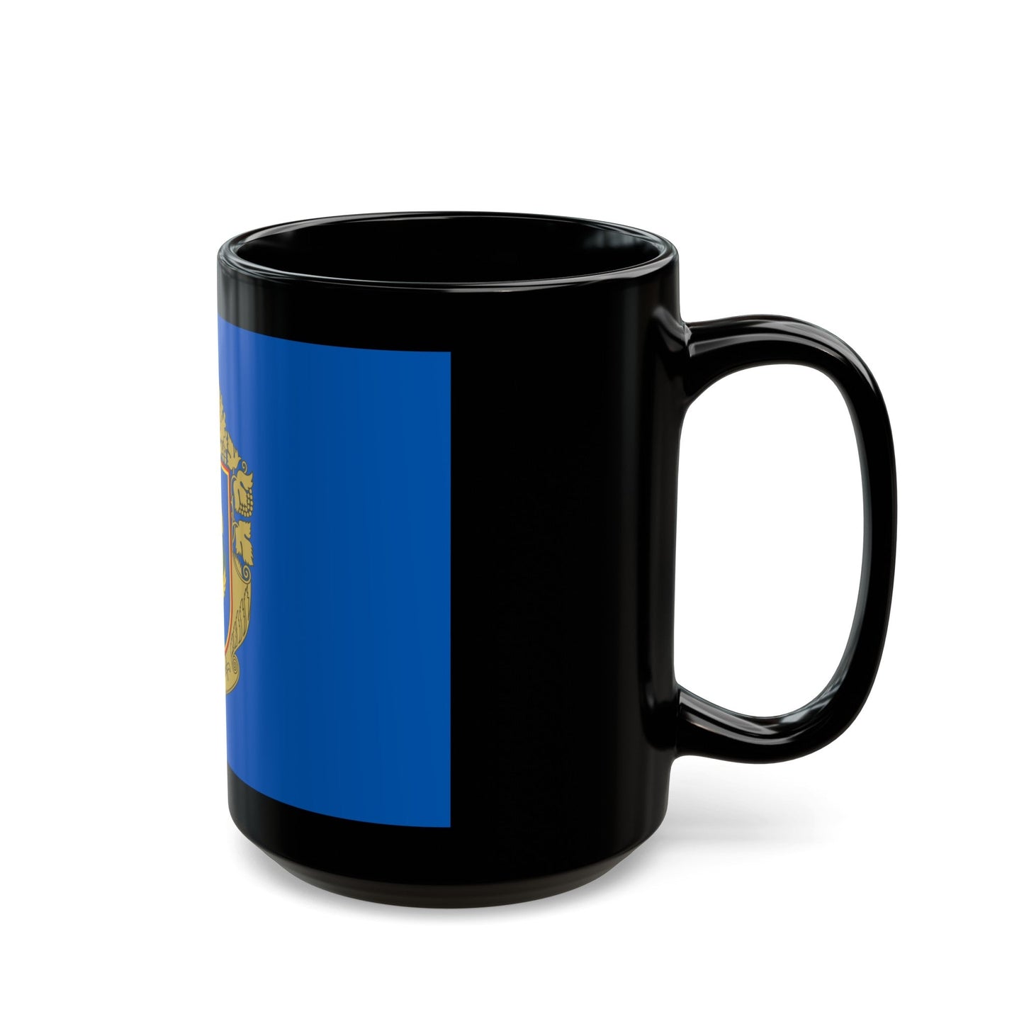 Flag of Cherkasy Oblast Ukraine - Black Coffee Mug-The Sticker Space