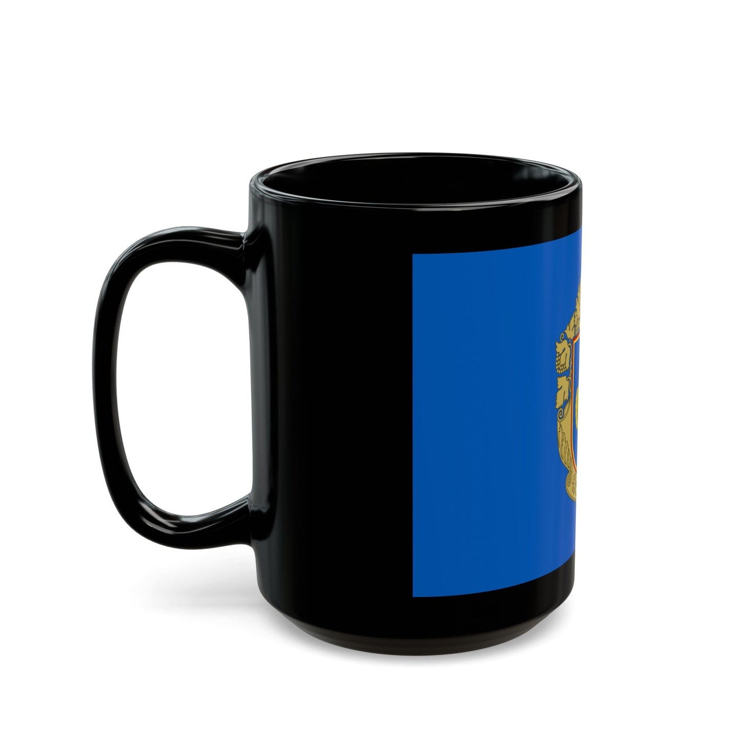 Flag of Cherkasy Oblast Ukraine - Black Coffee Mug-The Sticker Space